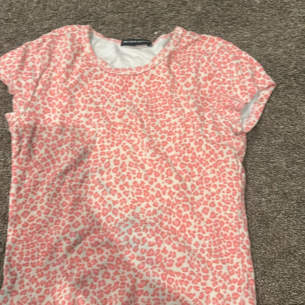 brandy meville pink leopard print tee